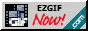 a gray button that says ezgif in the middle with black letters, and underneath that is red bold text saying NOW! to the left of that is the icon of the ezgif website, and to the right there is a blueish band on the bottom corner of the button that says .com in white letters